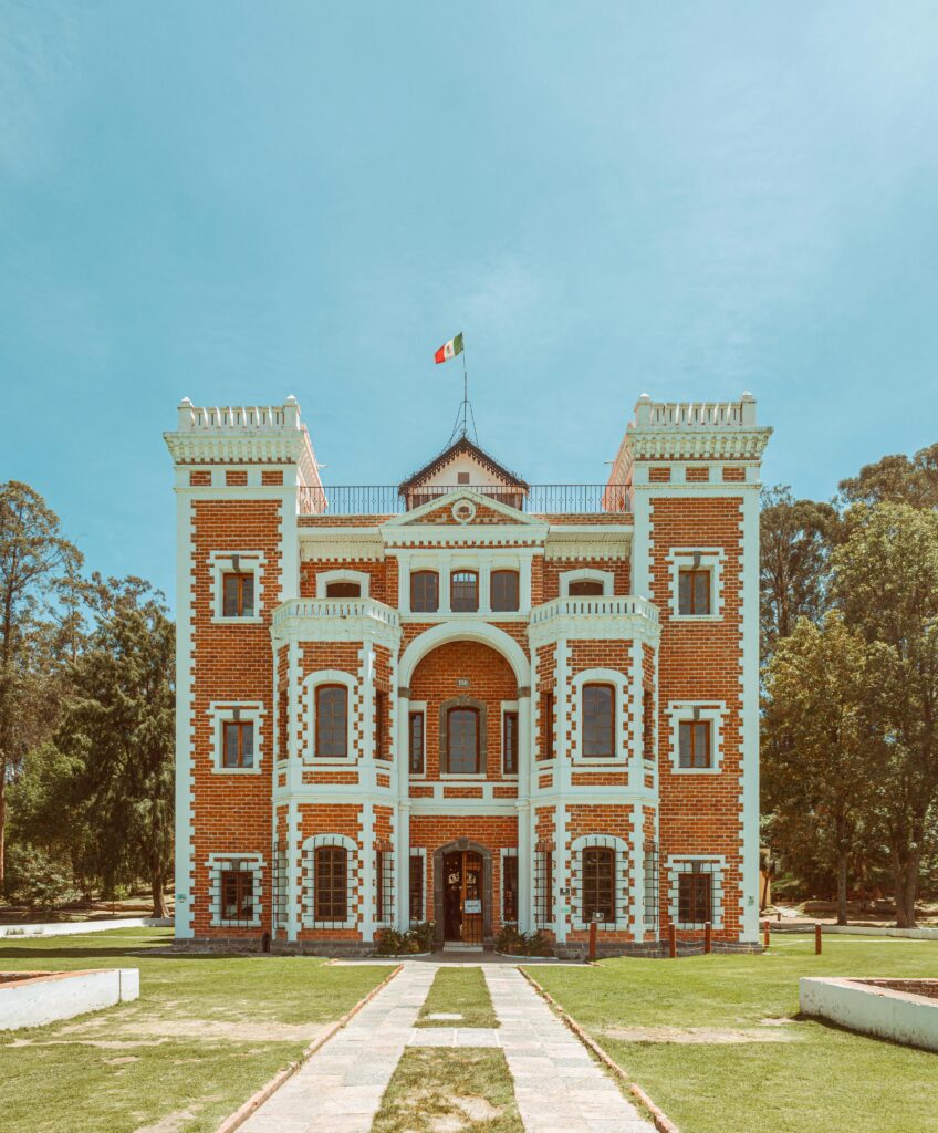 Stunning view of the Ex-Hacienda de Chautla with clear skies in Puebla, Mexico.